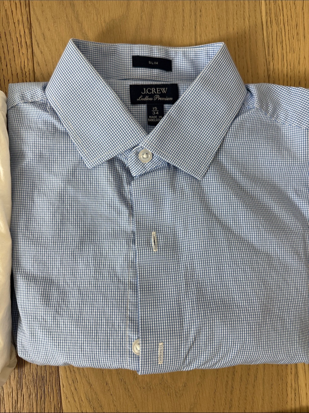 J. Crew Men’s Ludlow Premium White & Light Blue Dress Shirt Set (3) 15/34 - Picture 3 of 4